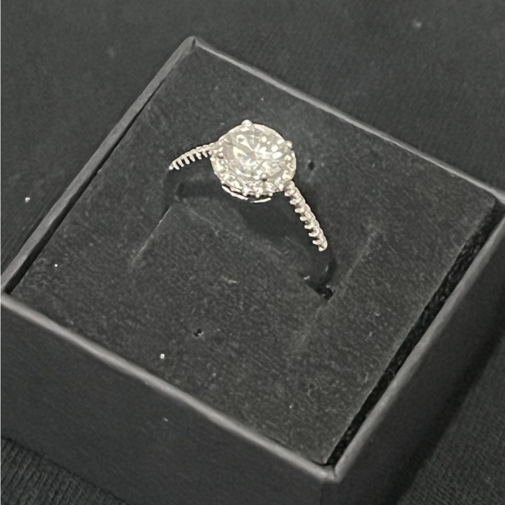 1.0 CT Moissanite Halo Ring | 925 Sterling Silver W/ Cert